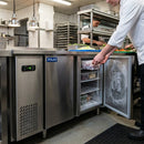 Double Door Counter Freezer – 282Ltr – Stainless Steel | 60mm Insulation | Commercial – Indoor