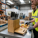 Wooden Universal Knife Block and Chopping Board – Innovative Rod Insert – Kitchen & Food Prep