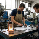 LED Cordless Table Lamps – 175mm Brushed Copper – Caged Lantern Style – Hospitality & Dining