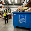 Slim Bin Recycling Label – Mixed Paper & Card – Blue Self-Adhesive – Commercial & Hospitality Use