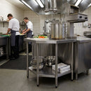 Stainless Steel Corner Table – 700mm – Polished Surface – Commercial Kitchen Workspace