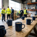 Nourish Oslo Blue Chip Mugs – 291ml – Super Vitrified | 12 Pack – Commercial Use