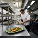 Oblong Chefs Plates – 300 x 199mm Samphire Green – Hand-Painted Stoneware – Commercial Restaurant Tableware