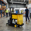 Cleaning Trolley – Black – Durable Plastic | Lockable Cabinet | Commercial – Indoor