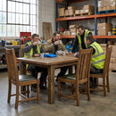 Dining Chairs – Weathered Oak & Bison Cedar – Solid Wood | 6 Pack – Indoor/Outdoor