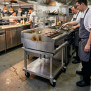 Commercial Grill Stand on Castors – Stainless Steel – Undershelf Storage – Industrial Kitchen