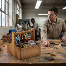 Wooden Table Caddy – Small – Acacia Wood, 2 Compartments – Restaurant & Café Use