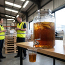Glass Punch Barrel Dispenser – 6 Ltr – Ribbed Clear Glass – Beverage Service & Events