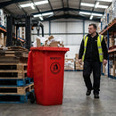 Wheelie Bin – 120L Red – High-Density Polythene – Outdoor & Commercial Waste