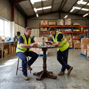 Round Wood Pedestal Table – 700mm – Dark Wood | Sturdy Construction – Indoor/Commercial