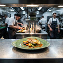 Triangular Chef's Plates – Samphire Green – Stoneware | 355 x 188mm | Commercial – Indoor