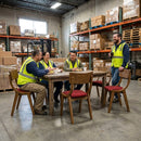 Dining Chairs – Weathered Oak – Solid Wood | 6 Pack – Indoor/Outdoor
