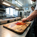 Chevron Effect Acacia Wood Chopping Board – Medium 455x305mm – Knife-Friendly, Food-Safe – Commercial Kitchen