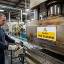Caution Hot Surface Sign – Self-Adhesive – Safety Warning for Kitchens & Catering