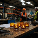 Votive Glasses – Amber 80mm – Crystal Glass, Lightweight & Durable – Contemporary Bar & Restaurant Use