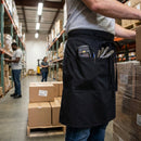 Half Bistro Apron – Black – Durable Cotton | Lightweight | Commercial Grade – Indoor/Outdoor