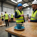 Espresso Saucers – 115mm Blue – Vitrified Ceramic, Hand-Decorated – Commercial Cafe & Restaurant Use