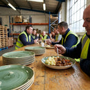 Round Coupe Plates – 288mm Samphire Green – Hand Decorated Stoneware – Restaurant & Home Dining