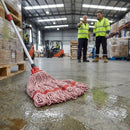 Deck Mop Head – Red Stripe – 200g | Microfibre | Commercial Grade – Indoor/Outdoor