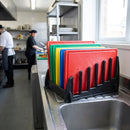 Plastic Chopping Board Rack – Large, Black – 6 Slots, 25mm Spacing – Commercial & Domestic Kitchen