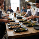 Chefs Oblong Plates – 280x152mm – Metallic Blue | Durable Ceramic | Commercial – Indoor