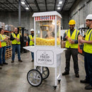 Popcorn Machine and Cart – White – Stainless Steel | 16oz Capacity | Commercial – Indoor/Outdoor