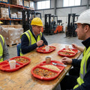 Large Polypropylene Compartment Food Tray – Red – 374mm – Durable Catering Use