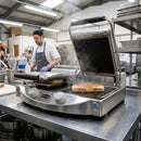Contact Grill – Double Ribbed Upper | Smooth Lower | Stainless Steel | Commercial – Indoor