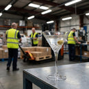 Martini Glasses – 220ml/7.75oz – Lead-Free Crystal, Retro Cross-Hatch – Vintage Cocktail & Bar Use