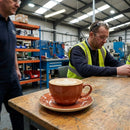 Round Cappuccino Saucers – 185mm Spiced Orange – Durable Stoneware – Hospitality & Catering