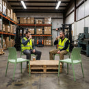 Side Chair – Light Green – Durable Plastic | 4 Pack – Indoor/Outdoor