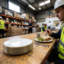 Burnished Gold Dinner Plates – 275mm – Hand-Finished Edge – Luxury Dining & Catering