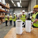Stackable Mugs – 290ml – White | Glass | 36 Pack – Domestic & Commercial Use