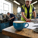 Cappuccino Cups – 355ml – Java Blue, Hand-Decorated Ceramic – Commercial Cafe & Restaurant