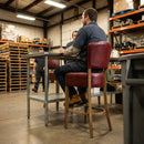 Bar Chair – Weathered Oak – Vinyl | Durable | Indoor/Outdoor Use