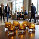 Votive Glasses – Amber 80mm – Crystal Glass, Lightweight & Durable – Contemporary Bar & Restaurant Use