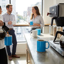 Straight-Sided Mugs – Blue – 340ml Porcelain – Hospitality & Office Use
