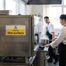 Caution Hot Surface Sign – Self-Adhesive – Safety Warning for Kitchens & Catering