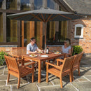 Wooden Parasol – 2.7m Grey – Durable Wood | UV Protection | Garden Use – Outdoor