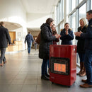 Indoor Cabinet Heater – Red – 4.2kW Portable Gas – Home & Office Heating