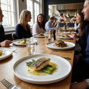 Walled Plates – 260mm Charcoal Grey – Embossed Patterned Porcelain – Commercial & Restaurant Use