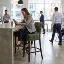 Bar Chair – Dark Walnut – Wood | Standard Thickness | Indoor Use – Commercial