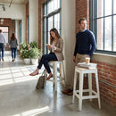 Base Stool – 400x400x440mm – Traffic White | Durable Plastic | Lightweight | Commercial – Indoor