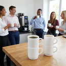 Stackable Mugs – 290ml – White | Glass | 36 Pack – Domestic & Commercial Use