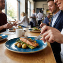 Ceramic Coupe Plates – 220mm – Java Blue, Super Vitrified – Commercial Dining