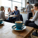 Espresso Saucers – 115mm Blue – Vitrified Ceramic, Hand-Decorated – Commercial Cafe & Restaurant Use