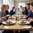 White Frosted Edge Plates – 220mm – Rimless Design, Heavy Center – Commercial Dining
