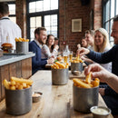 Steel Chip Cups – 85mm – Vintage Style Metal – Commercial Catering & Restaurants