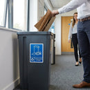 Slim Bin Recycling Label – Mixed Paper & Card – Blue Self-Adhesive – Commercial & Hospitality Use