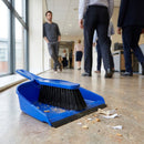 Dustpan and Brush Set – Blue – Raised Lip & Rubber Edge – Commercial & Hospitality Cleaning